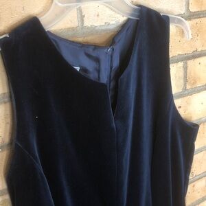Laura Ashley Dark Navy Velvet Midi Dress